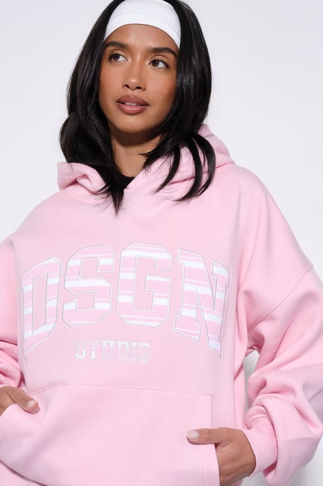 DSGN Studio Stripe Applique Oversized Hoodie - Image 1