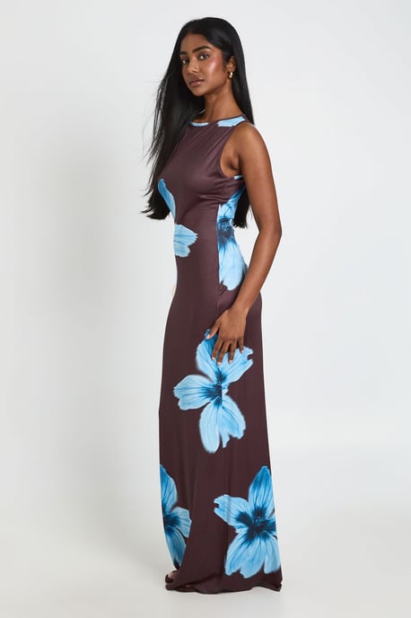 Basic Slash Neck Super Soft Maxi Dress - Image 3