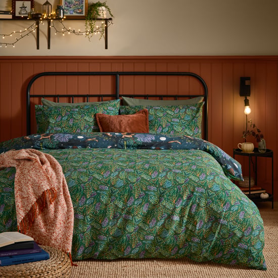 Furn Woodland Ritual Reversible Duvet Cover Set, Navy - Image 2