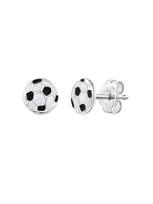 Zeeme for Kids Stud earrings 925/- Sterling Silber rhodiniert Fußball - Image 1