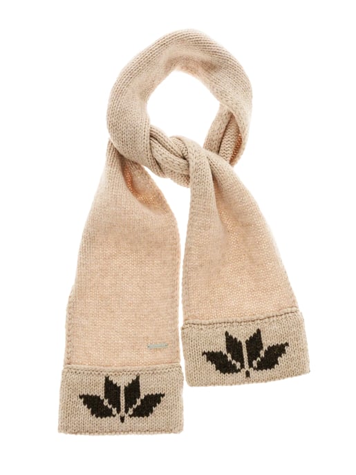 Stickad ullhalsduk med snöflingor och logotyp - Image 4