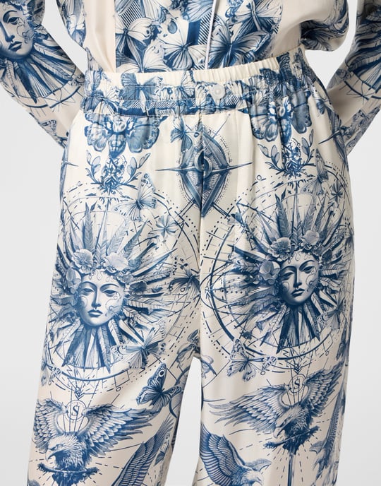 Sidenpyjamasbyxor fjärilstatuering - Image 3