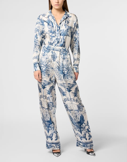 Sidenpyjamasbyxor fjärilstatuering - Image 4