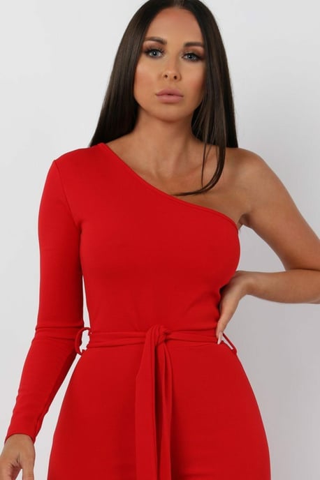 Belted One Shoulder Jumpsuit - Evelyn - Image 2