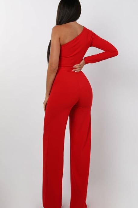 Belted One Shoulder Jumpsuit - Evelyn - Image 4
