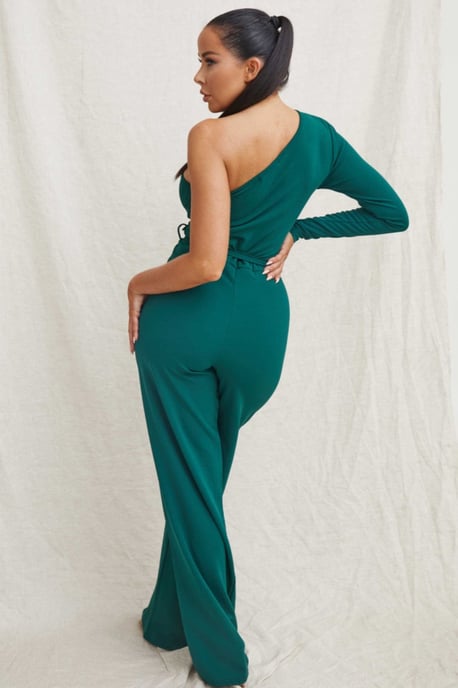 Belted One Shoulder Jumpsuit - Evelyn - Image 2