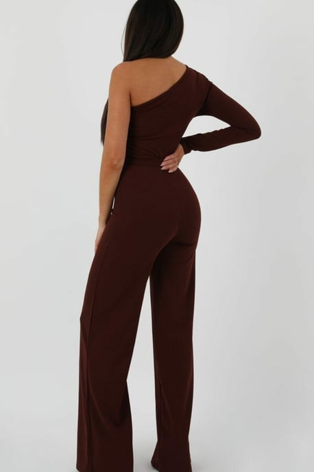 Belted One Shoulder Jumpsuit - Evelyn - Image 3