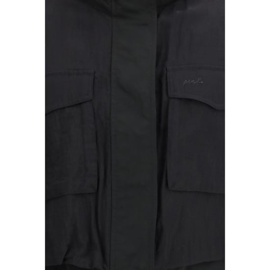 PINKO Zwarte Nylon Mouwloze Jas - Image 3