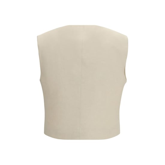 P.A.R.O.S.H. Beige Wollen Mouwloze Jas - Image 2