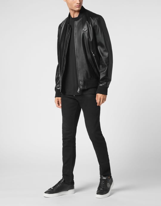 Leather Bomber Iconic Plein - Image 3