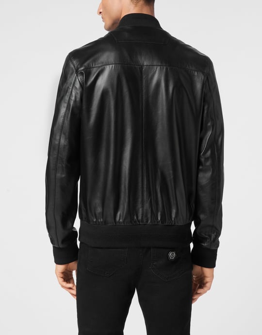 Leather Bomber Iconic Plein - Image 4