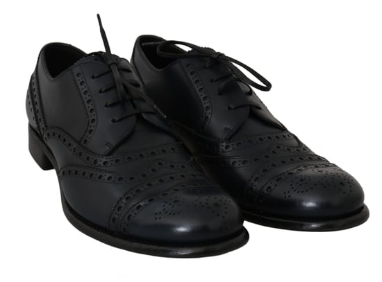 Dolce & Gabbana Mörkblå Läder Wingtip Oxford Kosti skor - Image 2