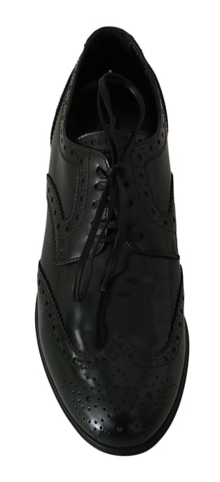 Dolce & Gabbana Groene Leren Brogue Oxford Damschoen - Image 4