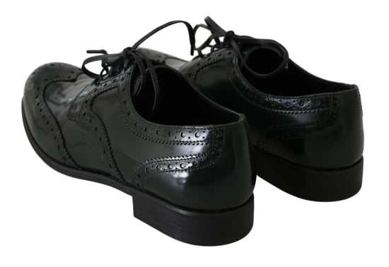 Dolce & Gabbana Groene Leren Brogue Oxford Damschoen - Image 6