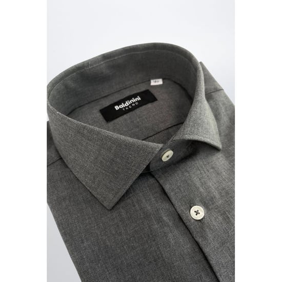 Baldinini Trend Gray Cotton Men's Shirt - Image 2