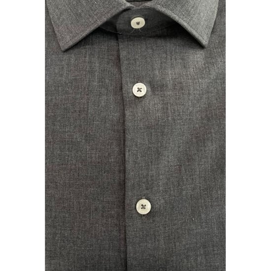 Baldinini Trend Gray Cotton Men's Shirt - Image 3