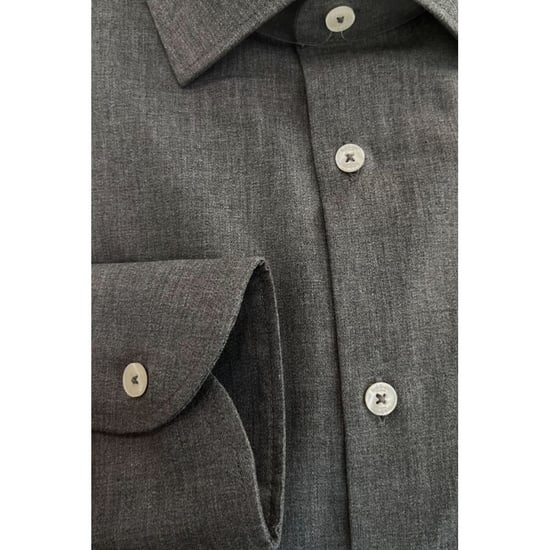 Baldinini Trend Gray Cotton Men's Shirt - Image 4