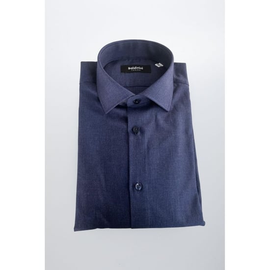 Baldinini Trend Blue Cotton Men Shirt - Image 1