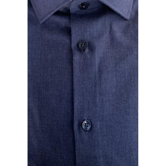 Baldinini Trend Blue Cotton Men Shirt - Image 3