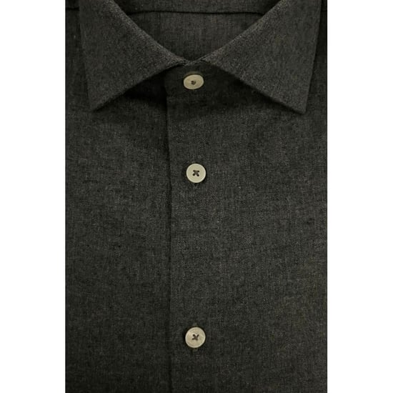 Baldinini Trend Gray Cotton Men Shirt - Image 3