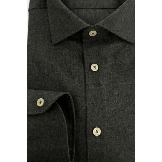 Baldinini Trend Gray Cotton Men Shirt - Image 4