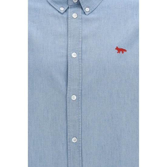 Maison Kitsuné Blue Cotton Shirt - Image 3