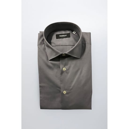 Baldinini Trend Gray Cotton Men Shirt - Image 1