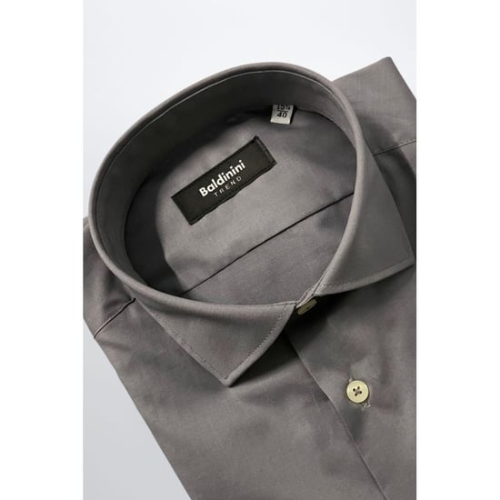 Baldinini Trend Gray Cotton Men Shirt - Image 2
