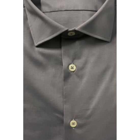 Baldinini Trend Gray Cotton Men Shirt - Image 3