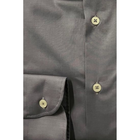 Baldinini Trend Gray Cotton Men Shirt - Image 4