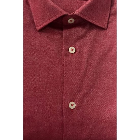 Baldinini Trend Red Cotton Men's Shirt - Image 3