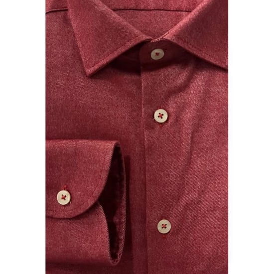 Baldinini Trend Red Cotton Men's Shirt - Image 4