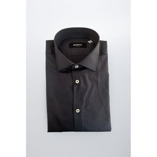 Baldinini Trend Gray Cotton Men Shirt - Image 1