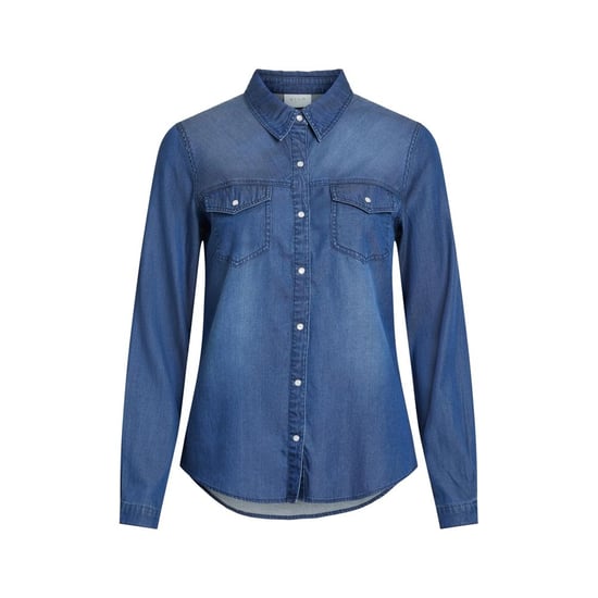 Vila Kleding Blauw Katoenen Blouse - Image 1