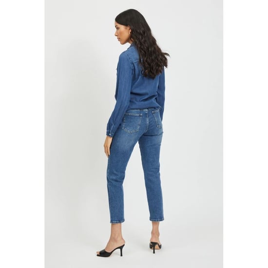 Vila Kleding Blauw Katoenen Blouse - Image 4