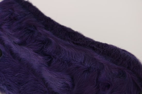 Dolce & Gabbana Purple Sheep Fur Leather Loafers - Image 5