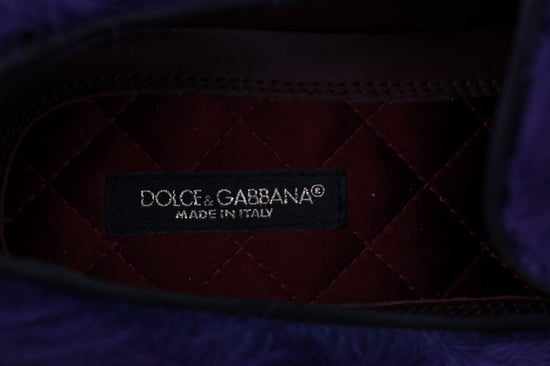 Dolce & Gabbana Purple Sheep Fur Leather Loafers - Image 6