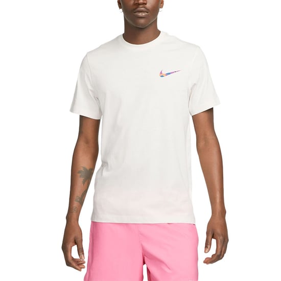 NIKE Mens T Shirts Club Swoosh HDY Print Short Sleeve Summer White Sportswear - Image 1