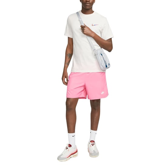 NIKE Mens T Shirts Club Swoosh HDY Print Short Sleeve Summer White Sportswear - Image 3