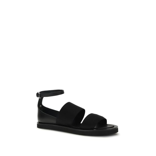 Max Mara Zwarte Kalfsleer Bos Taurus Plat Sandalen - Image 2