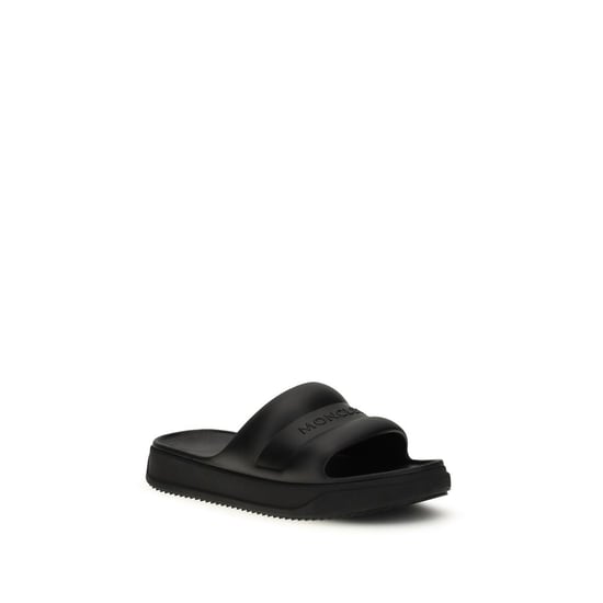Moncler Zwarte Rubber Platte Sandalen - Image 2
