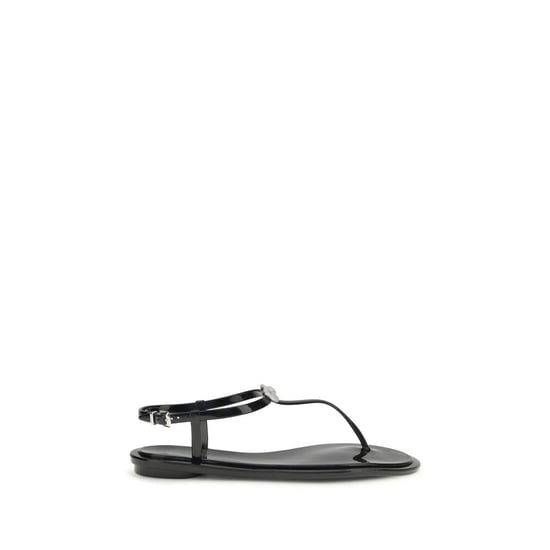 MACH & MACH Zwarte Rubber Platte Sandalen - Image 1