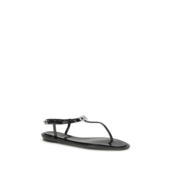 MACH & MACH Zwarte Rubber Platte Sandalen - Image 2