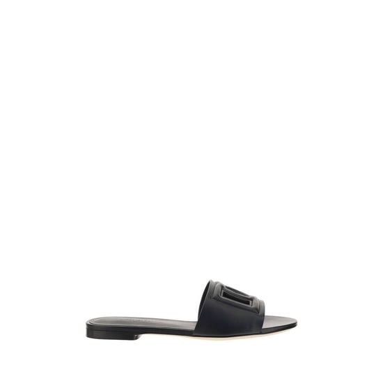 Dolce & Gabbana Svarta Kalvskinn Bos Taurus Sandaler - Image 1
