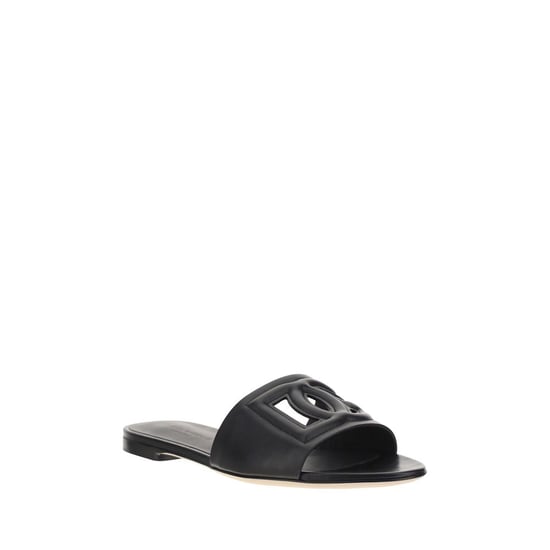 Dolce & Gabbana Svarta Kalvskinn Bos Taurus Sandaler - Image 2