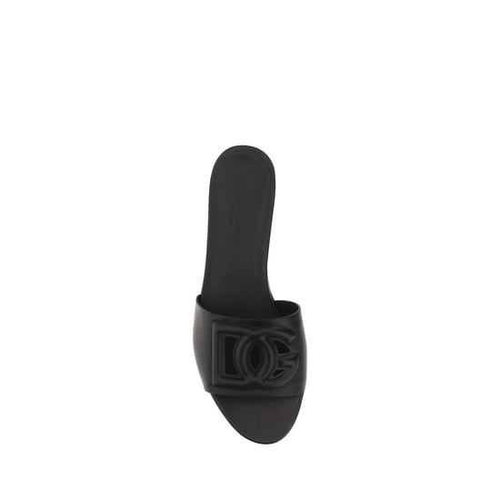 Dolce & Gabbana Svarta Kalvskinn Bos Taurus Sandaler - Image 4