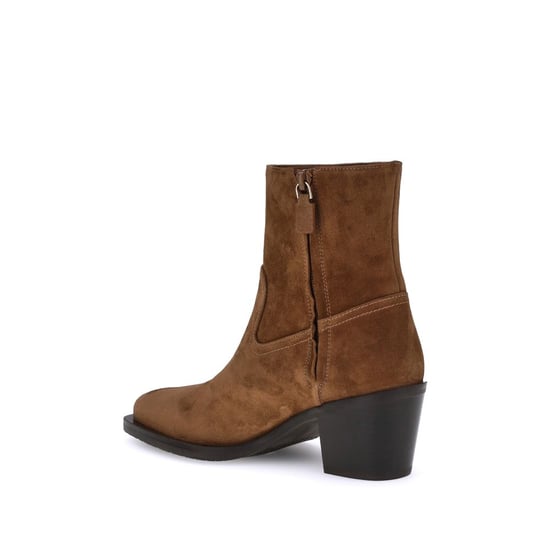 Stuart Weitzman Bruine Kalfsleren Bos Taurus Enkellaarsjes - Image 3