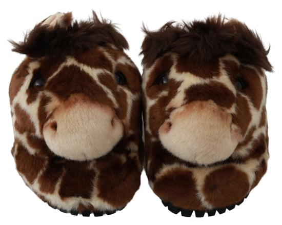 Dolce & Gabbana Bruine Giraffe Slippers Flats Sandalen Schoenen - Image 3