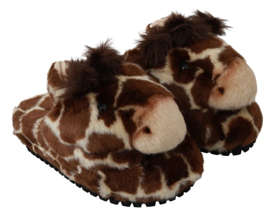 Dolce & Gabbana Bruine Giraffe Slippers Flats Sandalen Schoenen - Image 4
