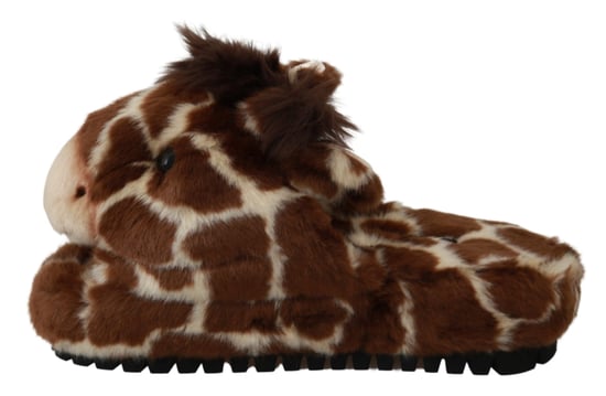 Dolce & Gabbana Bruine Giraffe Slippers Flats Sandalen Schoenen - Image 6